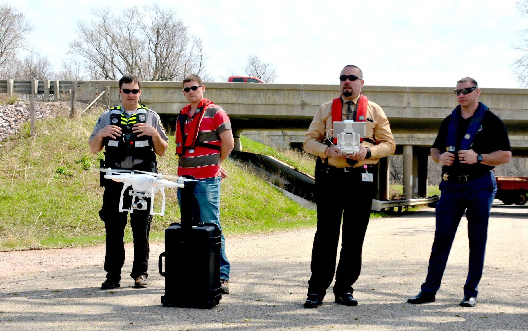 Drone team during April 2019 flooding in Portage